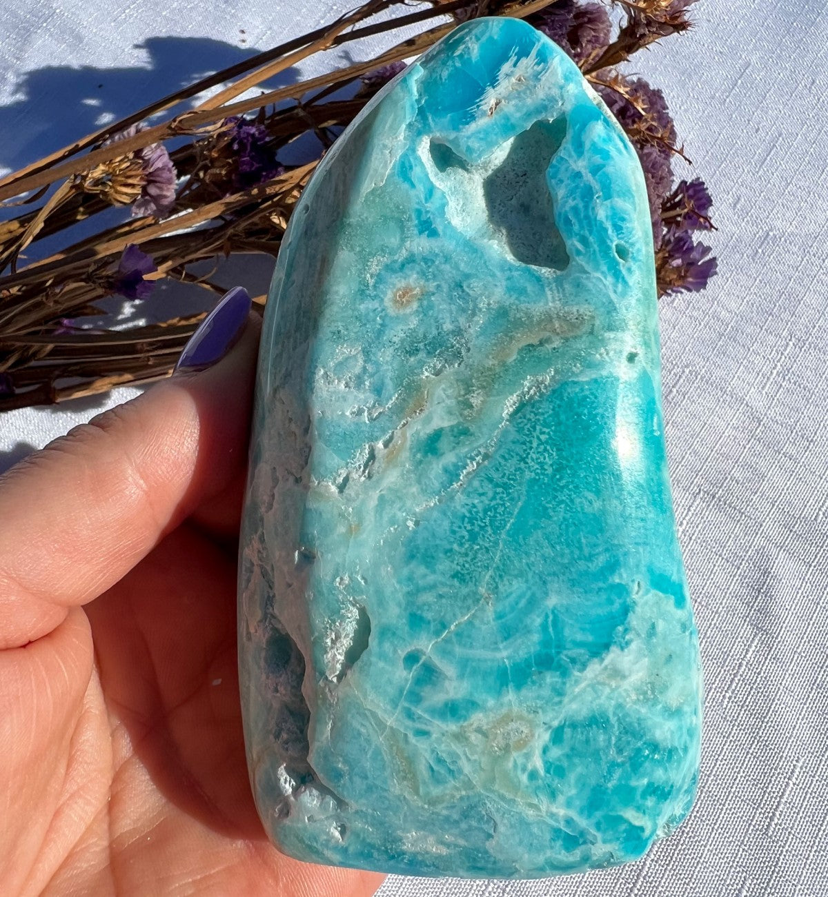 Caribbean Blue Calcite Free Form popular A