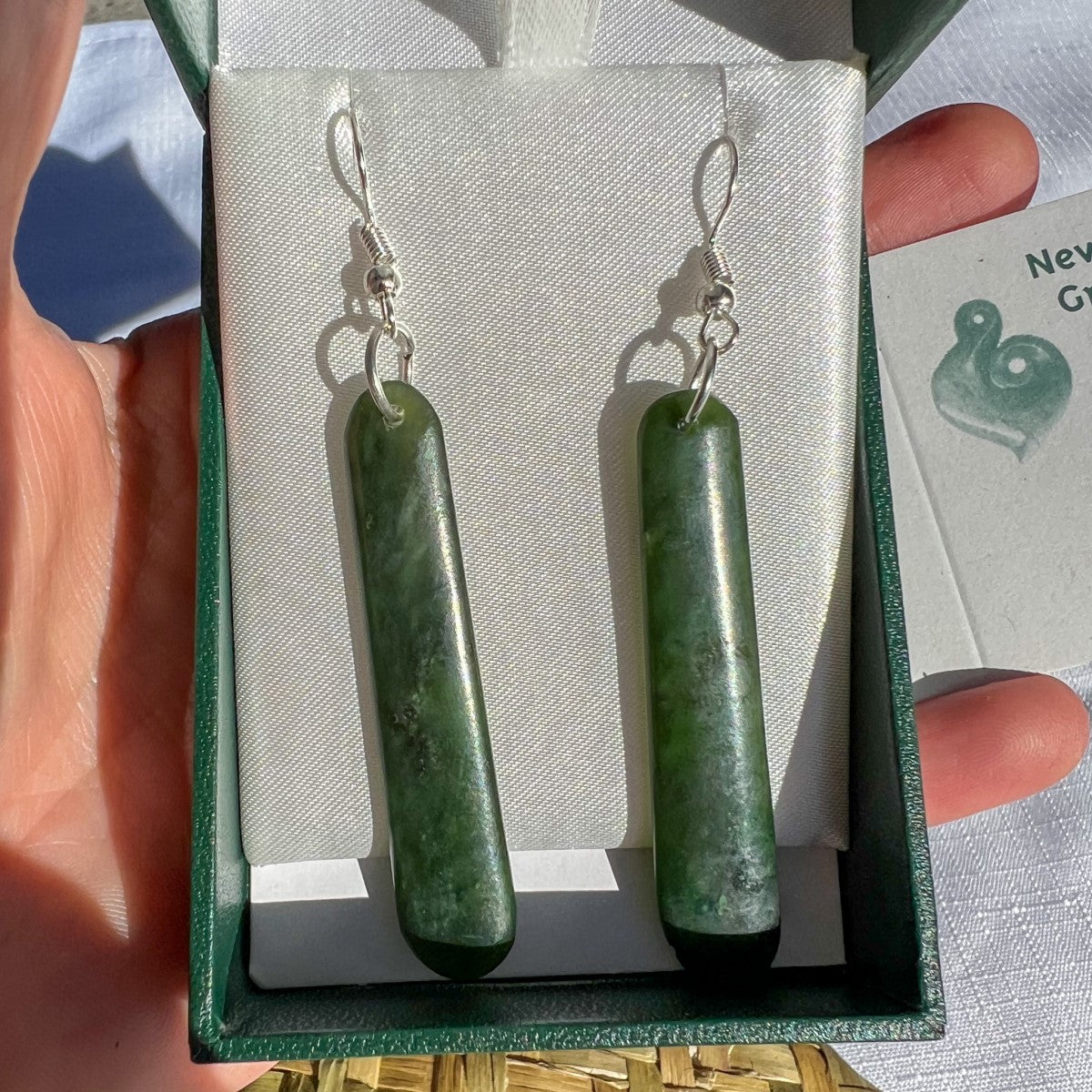 New Zealand Greenstone Earrings 50mm